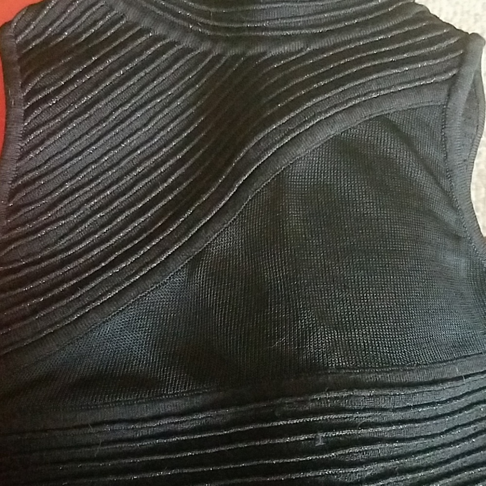 Essendi silk blend ribbed halter dressy top